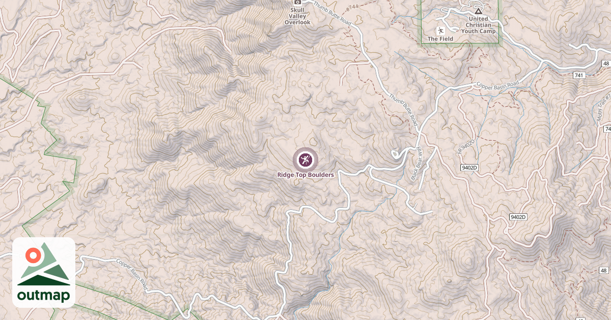 Map of Ridge Top Boulders