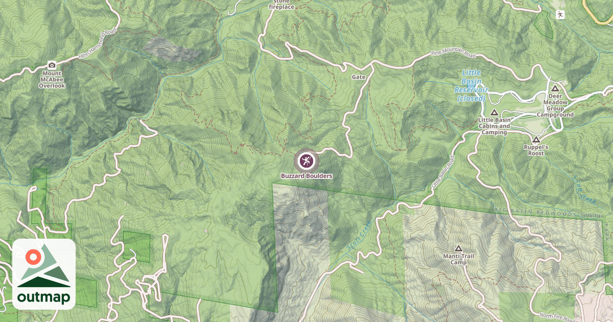 Map of Buzzard Boulders
