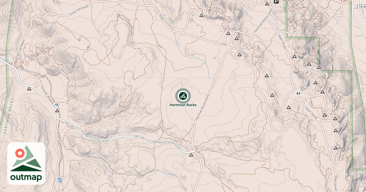 Map of Hartman Rocks