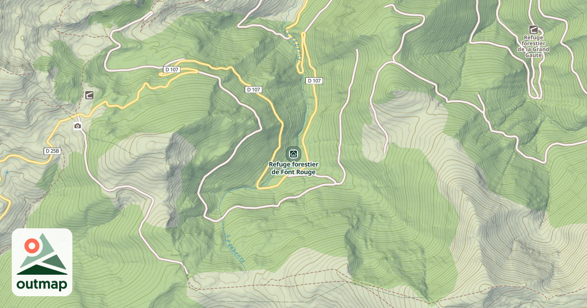 Map of Refuge forestier de Font Rouge