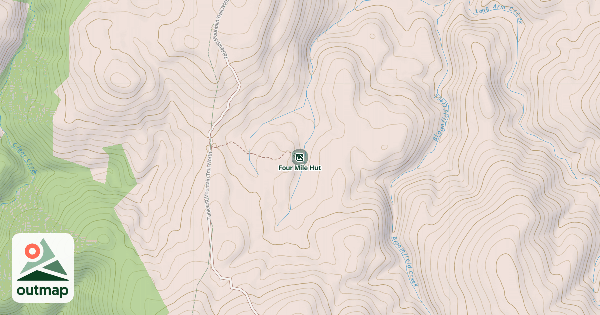 Map of Four Mile Hut