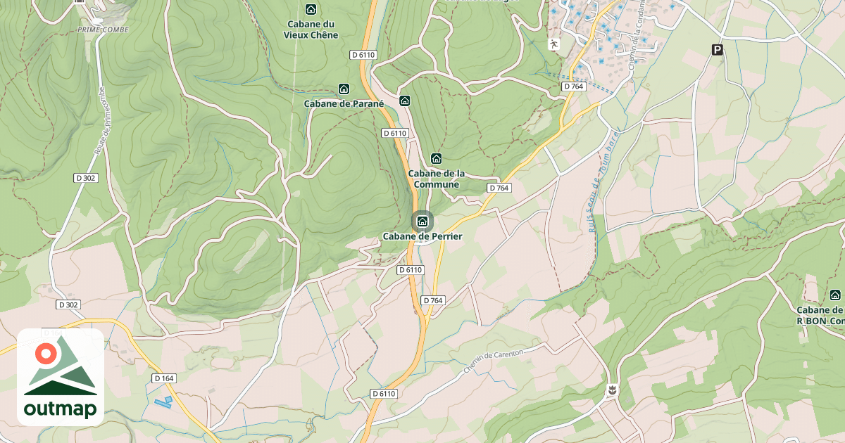 Map of Cabane de Perrier