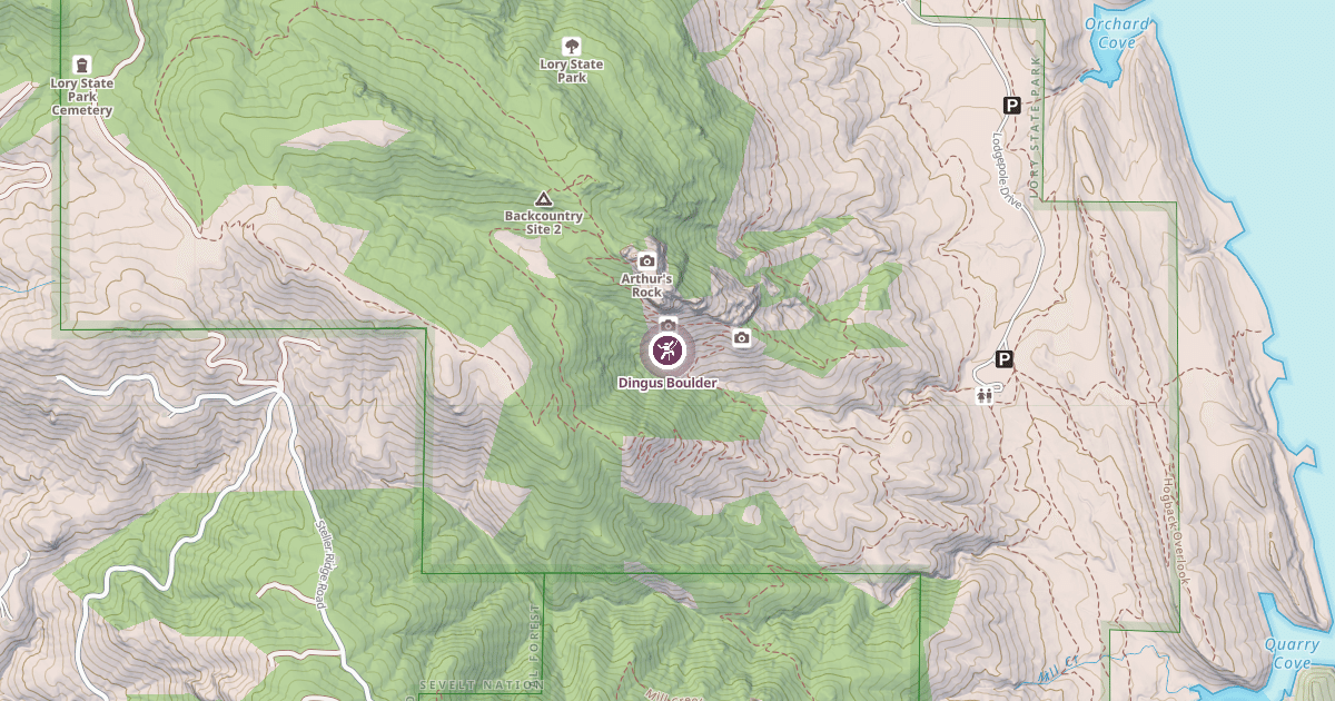 Map preview of Dingus Boulder