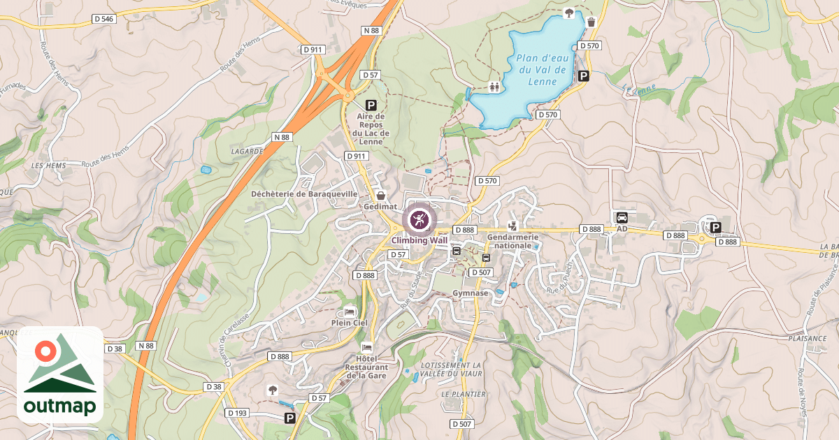 Map of Climbing Wall