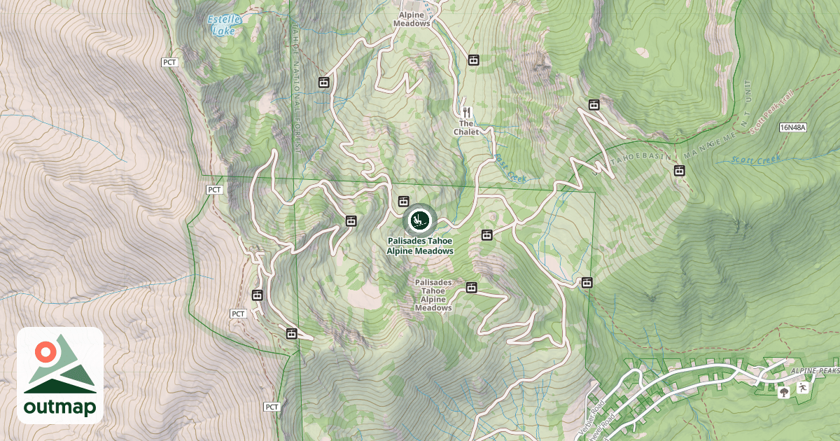 Map of Palisades Tahoe Alpine Meadows