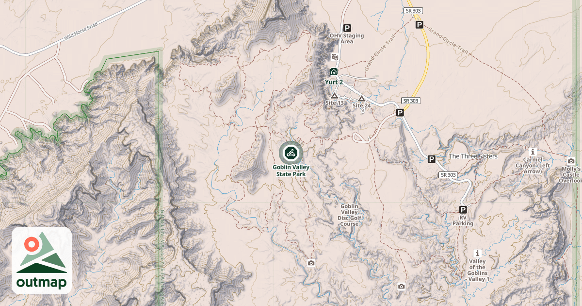 Map of Goblin Valley State Park