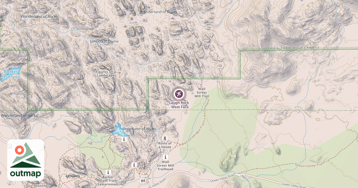 Map of Laugh Rock - West Face