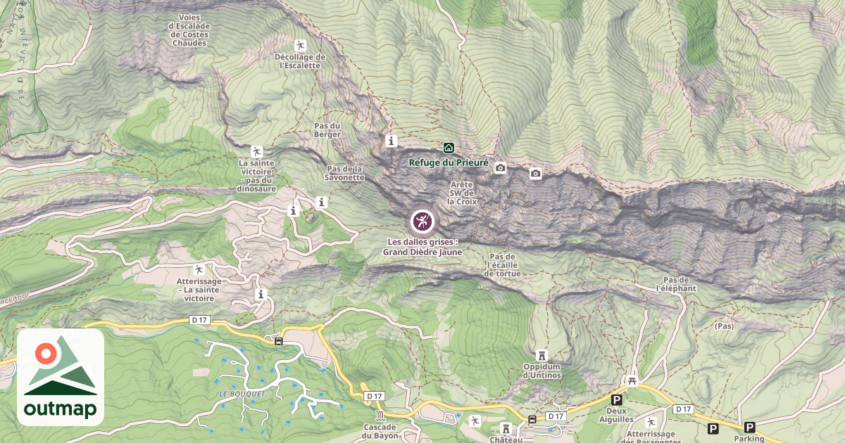 Map of Les dalles grises : Grand Dièdre Jaune