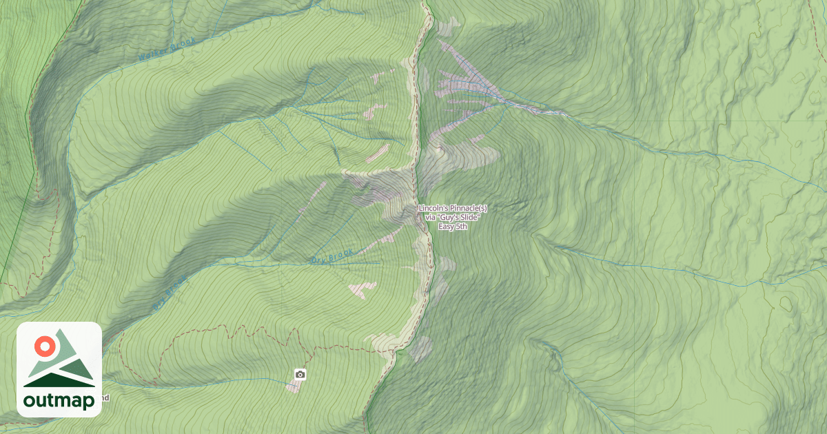 Map of Lincoln's Pinnacle(s) via "Guy's Slide"
