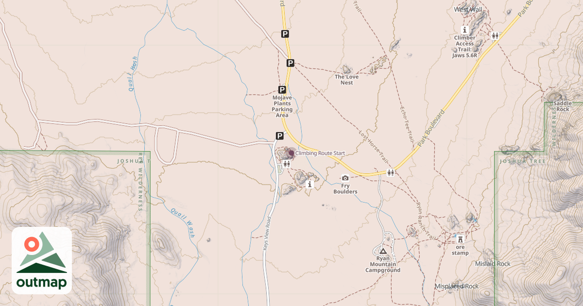 Map of Climbing Route Start