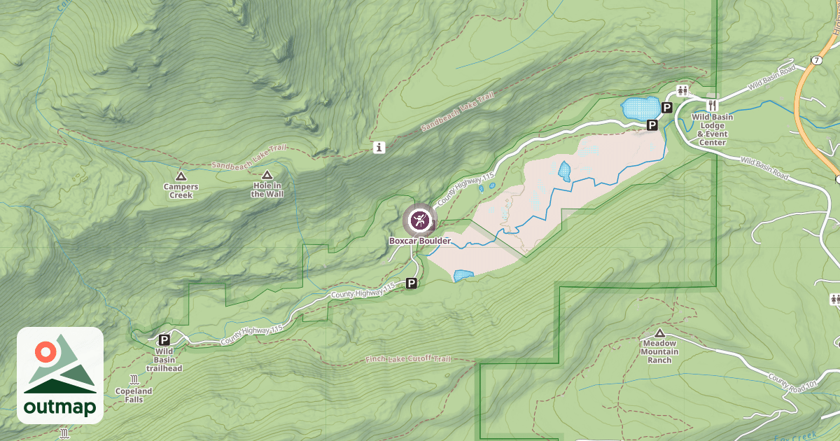 Map of Boxcar Boulder