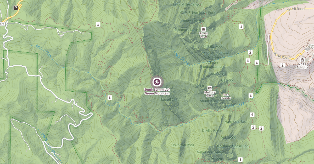 Map preview of South Summit of Green Mountain