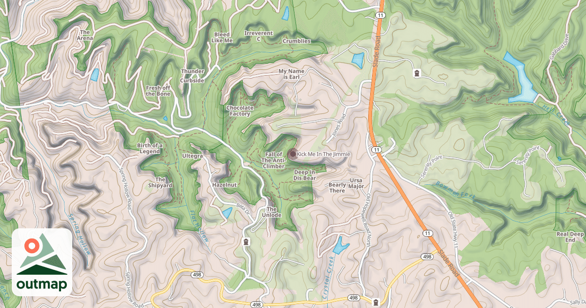 Map of Kick Me In The Jimmie