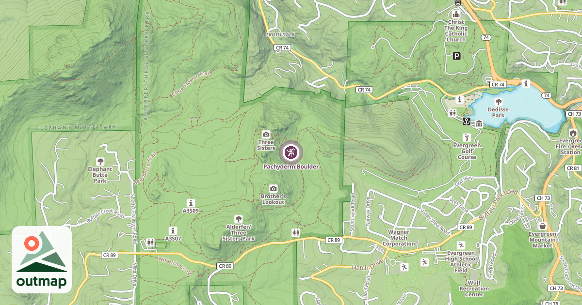 Map of Pachyderm Boulder