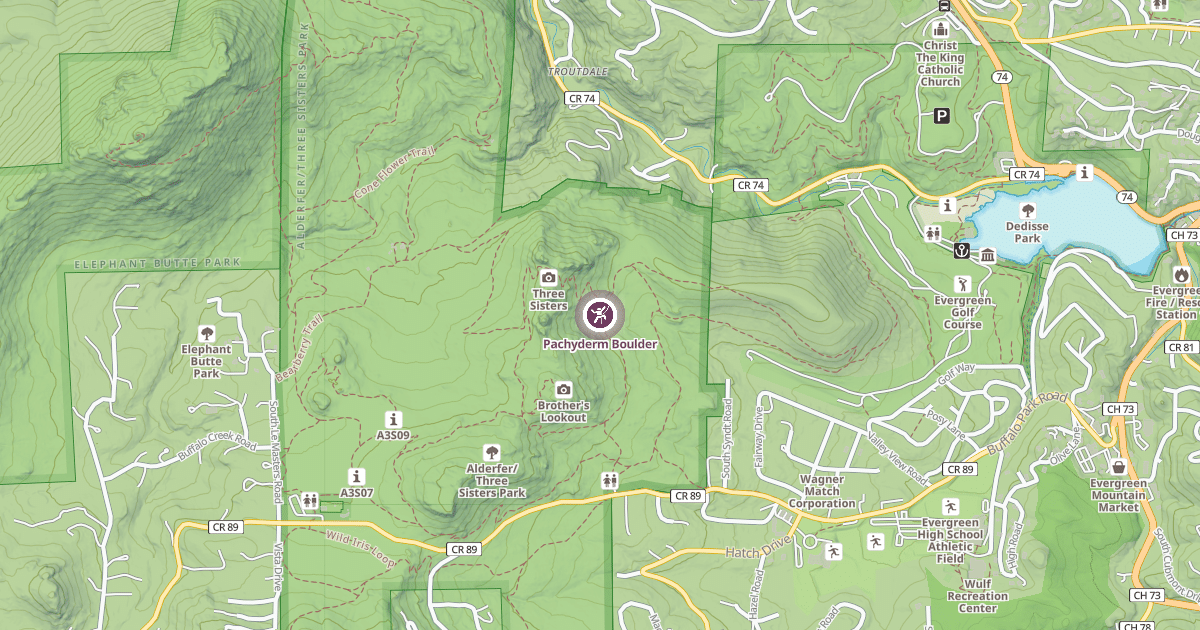 Map preview of Pachyderm Boulder