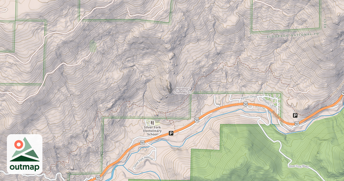 Map of Harding's Chimney