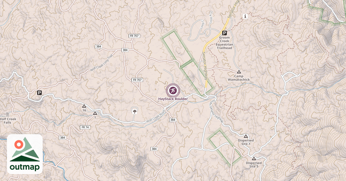 Map of HayStack Boulder