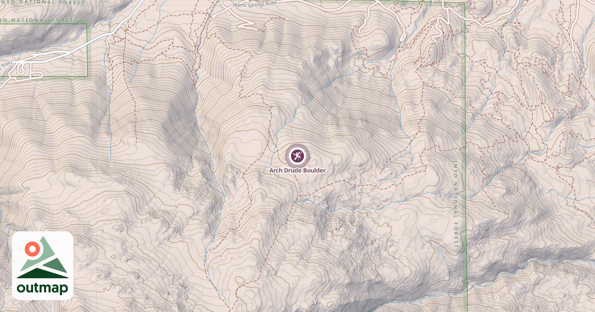 Map of Arch Drude Boulder
