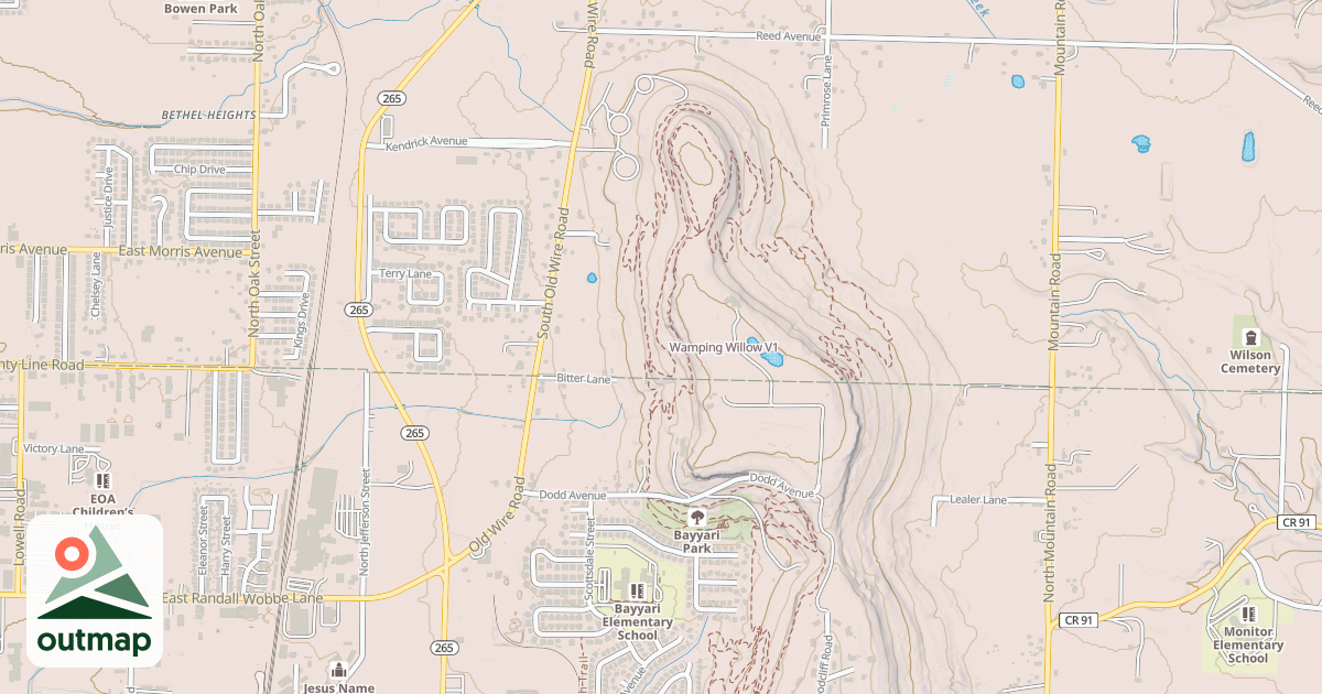 Map of Wamping Willow
