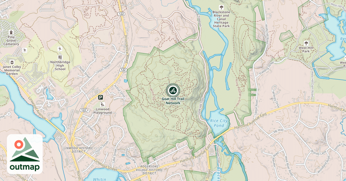 Map of Goat Hill Trail Network