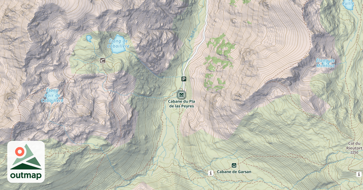 Map of Cabane du Pla de las Peyres
