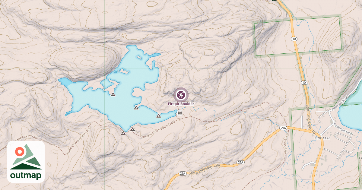 Map of Firepit Boulder