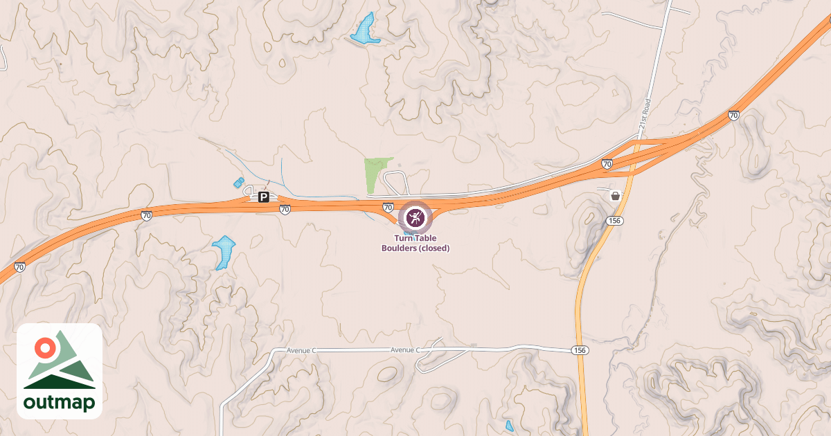 Map of Turn Table Boulders (closed)