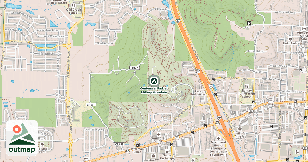Map of Centennial Park at Millsap Mountain
