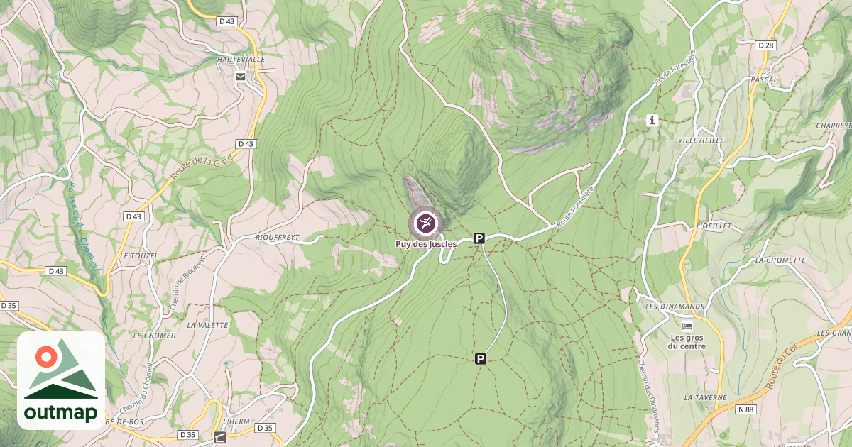 Map of Puy des Juscles