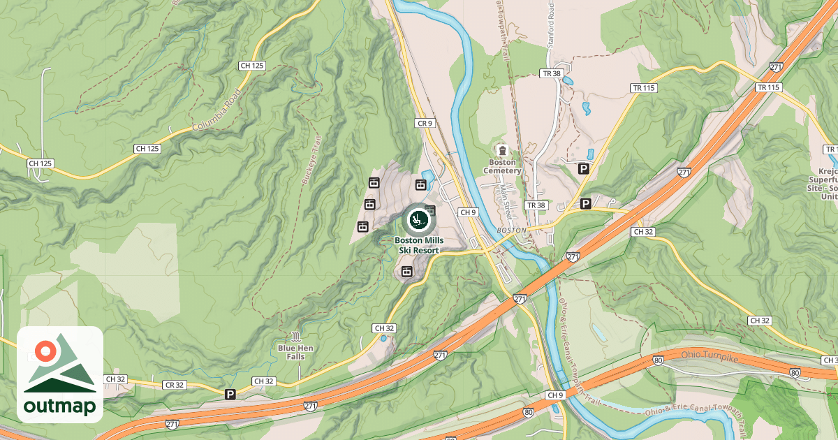 Map of Boston Mills Ski Resort