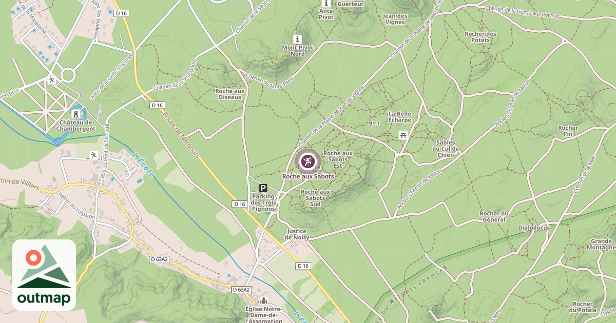 Map of Roche aux Sabots