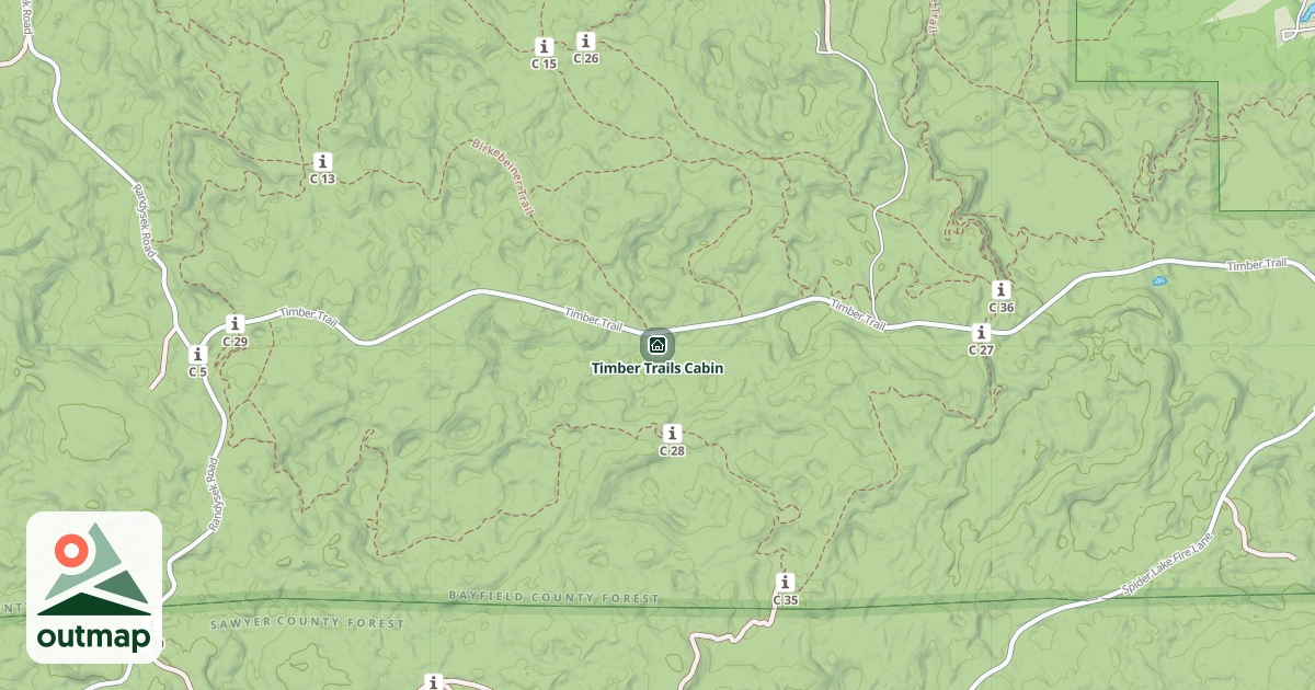 Map of Timber Trails Cabin