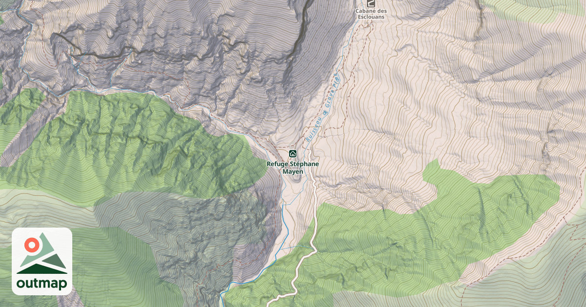 Map of Refuge Stéphane Mayen