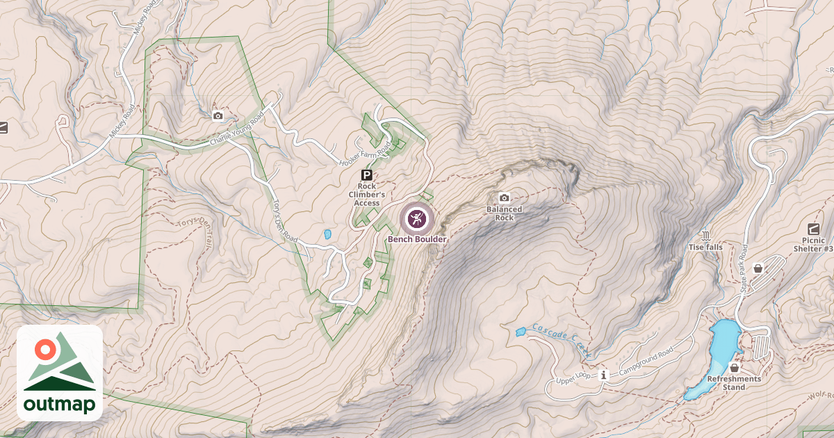 Map of Bench Boulder