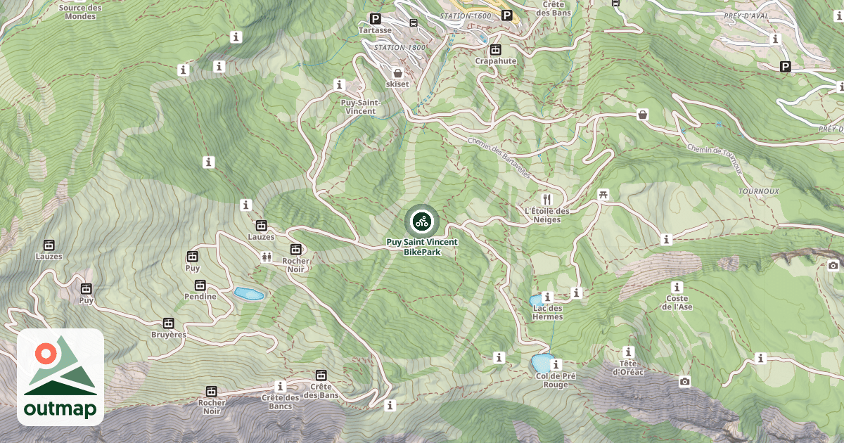 Map of Puy Saint Vincent BikePark