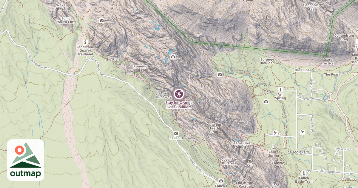 Map of Stay for Orange Skies Boulders