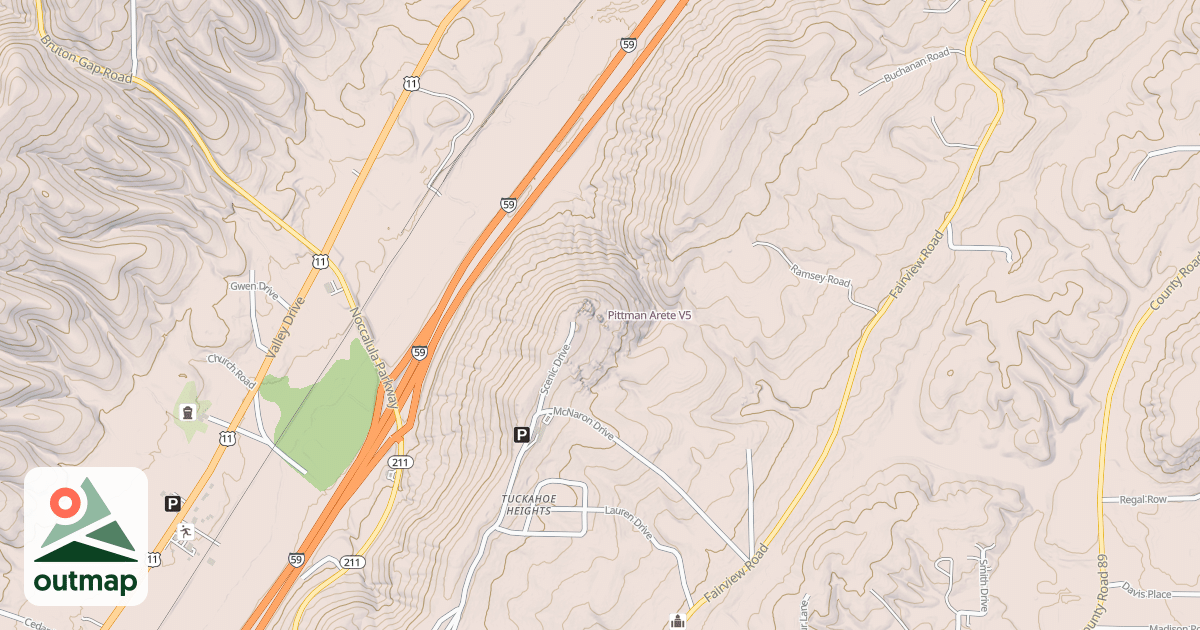 Map of Pittman Arete