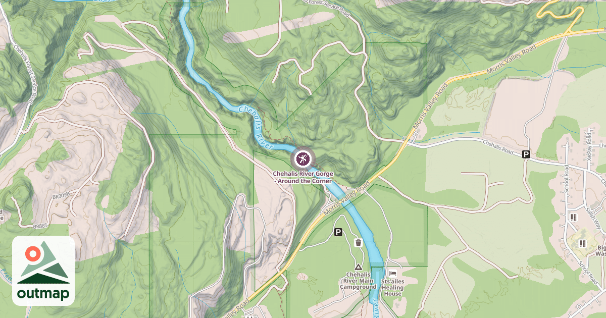 Map of Chehalis River Gorge - Around the Corner