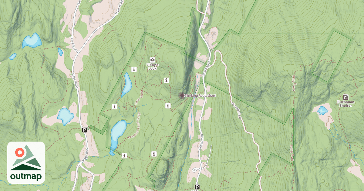Map of Climbing Route Start