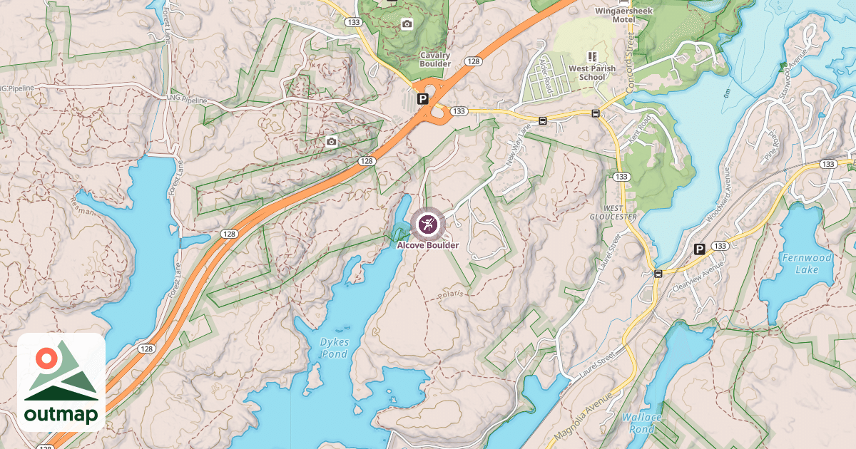 Map of Alcove Boulder