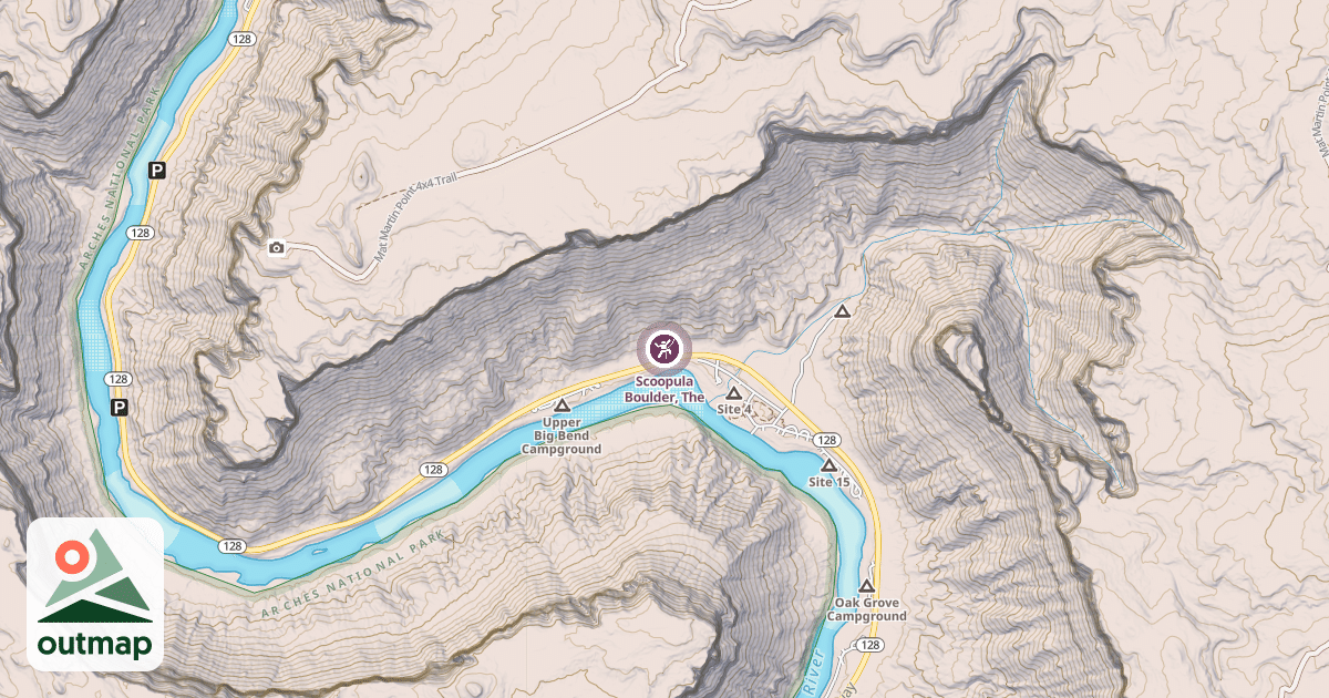 Map of Scoopula Boulder, The