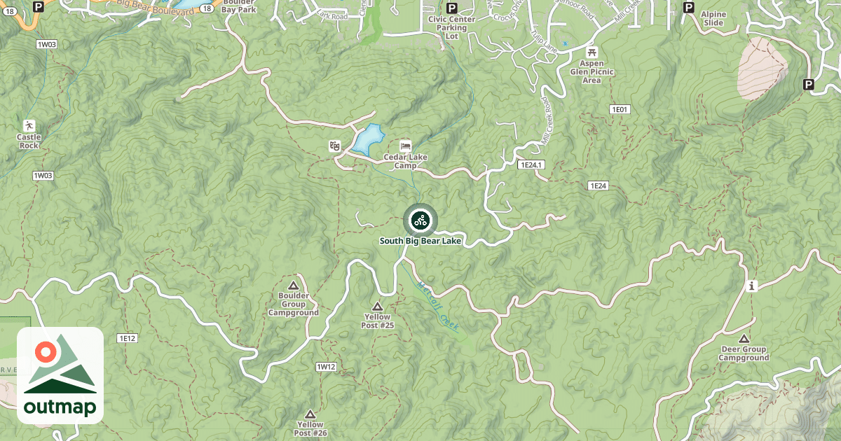Map of South Big Bear Lake