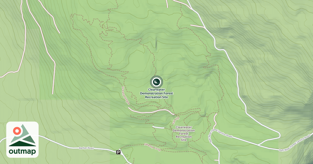 Map of Clearwater Demonstration Forest Recreation Site