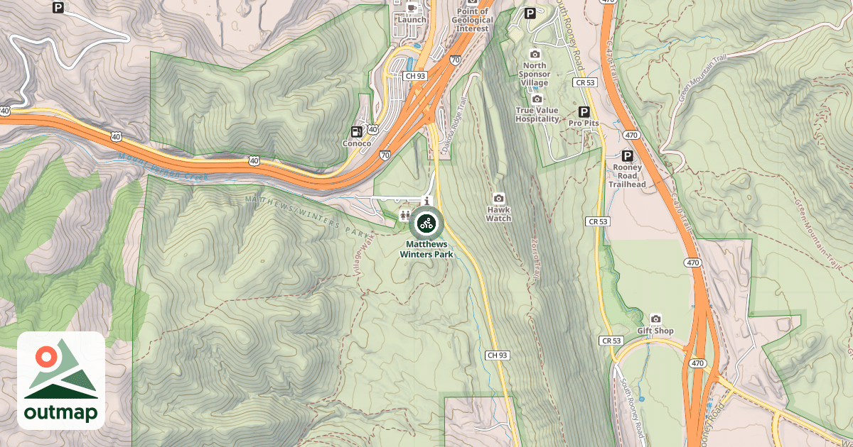 Map of Matthews Winters Park