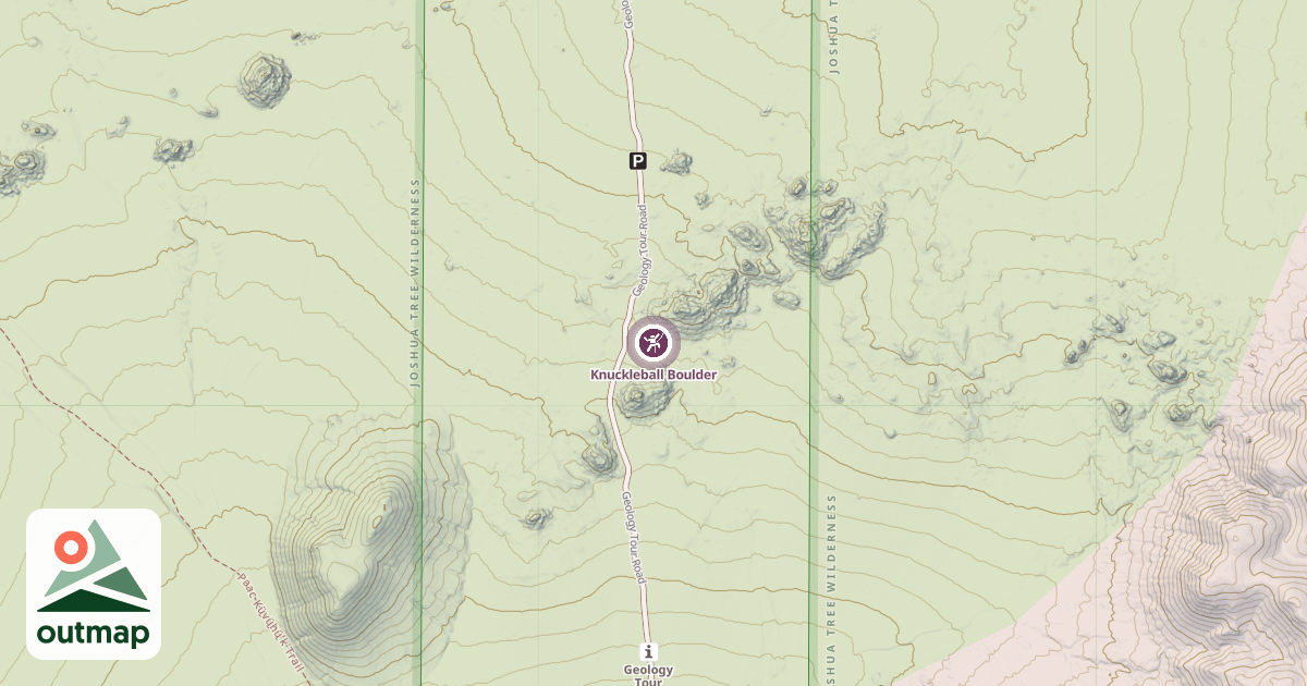 Map of Knuckleball Boulder