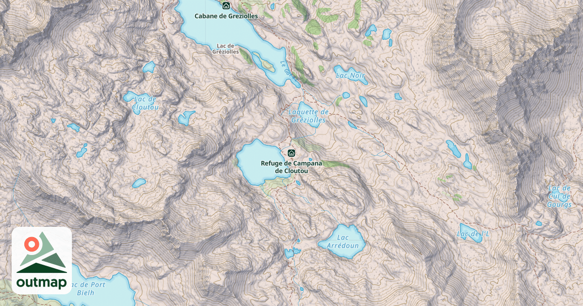 Map of Refuge de Campana de Cloutou