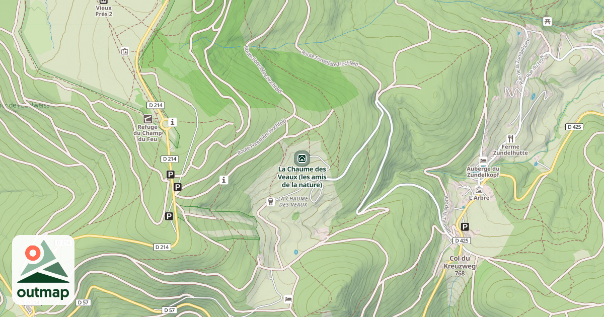 Map of La Chaume des Veaux (les amis de la nature)