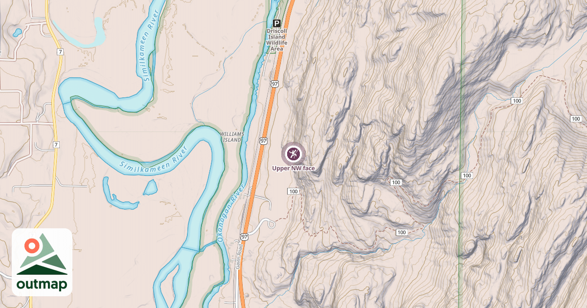 Map of Upper NW face