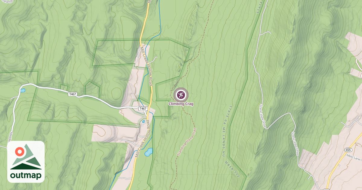 Map of Climbing Crag