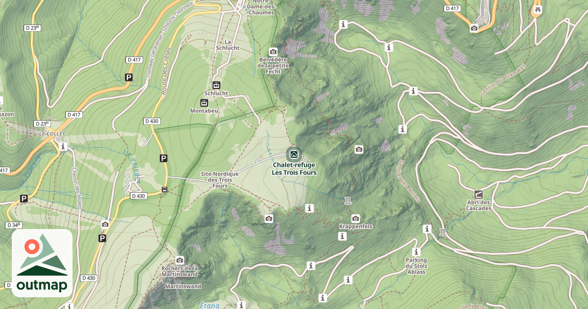 Map of Chalet-refuge Les Trois Fours